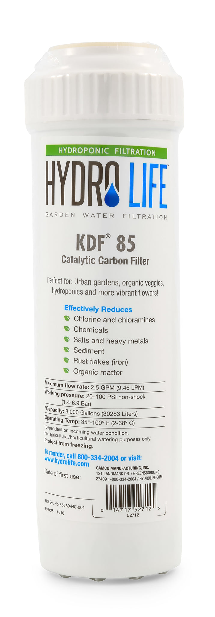 Hydro Life Hydroponics - KDF 85 Replacement Cartridge